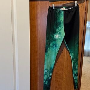 Elegant Green and Black Women's St.Patrick’s Day Leggings